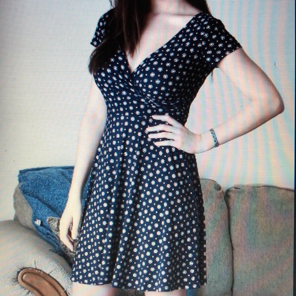 Kaileigh Azaria Navy Print Knit Dress 